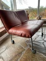 Leuk leren 2 zits bankje. 1meter breedte   €25.-, Huis en Inrichting, 150 tot 200 cm, Tweepersoons, 75 tot 100 cm, Ophalen of Verzenden