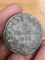 Zilveren Franse 5 Francs 1838 K - Louis-Philippe, Vóór koninkrijk, Zilver, Losse munt, Overige waardes
