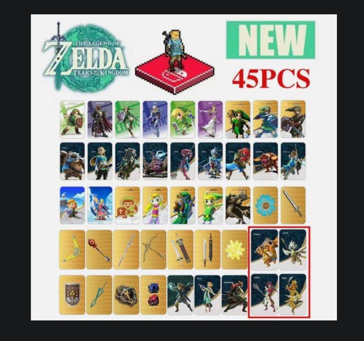 45 Amiibo Card Zelda Breath of the Wild Tears of the Kingdom, Spelcomputers en Games, Games | Nintendo Switch, Nieuw, Avontuur en Actie