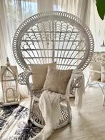 Witte Pauwenstoel: Rotan Stoel / Peacock Chair / Wicker, Ophalen, Wit, Vintage, Riet of Rotan