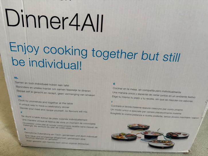 Te koop : Dinner 4 All ,eigen bakplaat ,vaatmachinebestendig, Witgoed en Apparatuur, Gourmetstellen, Zo goed als nieuw, 4 t/m 7 personen