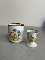 Wildflower Suikerpotje & Eierdopje Setje, Antiek en Kunst, Antiek | Keramiek en Aardewerk, Ophalen of Verzenden
