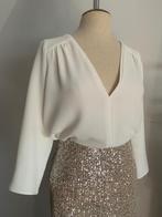 Ba&sh blouse 3/4 mouw beige wit 2= S/36, Kleding | Dames, Verzenden, Beige, Zo goed als nieuw, Ba&sh
