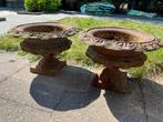 Gietijzeren plantenbak/vaas, Tuin en Terras, Bloempotten, Ophalen, Gebruikt, Rond, Metaal
