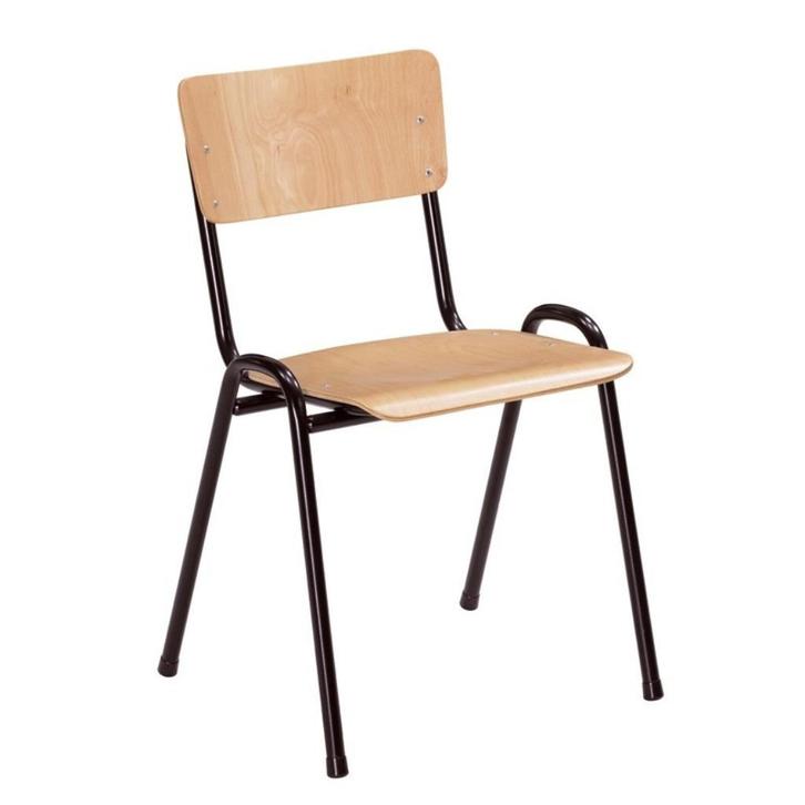 Multifunctionele kantinestoelen - hout/staal - Stapelbaar, Huis en Inrichting, Stoelen, Nieuw, Vijf, Zes of meer stoelen, Hout