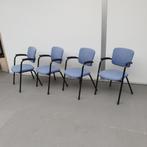 Set van 4 x Ahrend vergaderstoelen - blauwe stof kantoorstoe