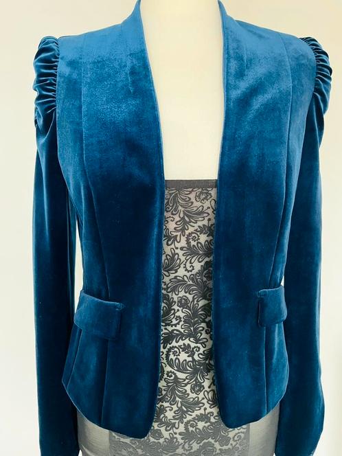 Esprit blauw fluwelen jasje maat S, Kleding | Dames, Jasjes, Kostuums en Pakken, Zo goed als nieuw, Jasje, Maat 36 (S), Blauw