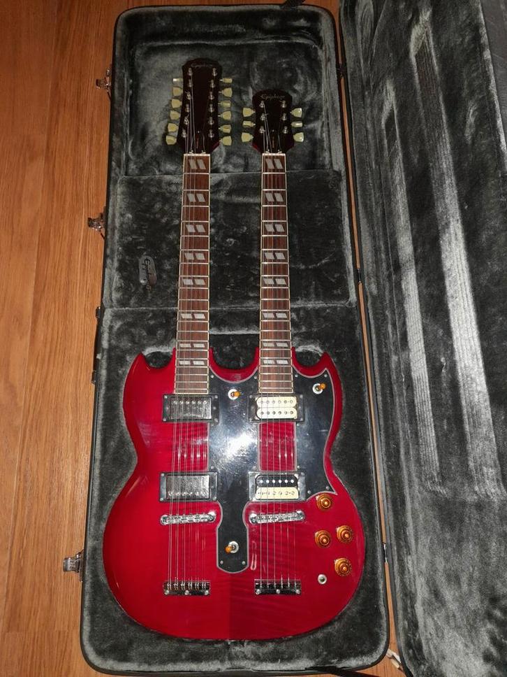 Epiphone EDS / G 1275 doubleneck, Muziek en Instrumenten, Snaarinstrumenten | Gitaren | Elektrisch, Gebruikt, Solid body, Overige merken