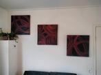 Abstracte Rode en Zwarte Schilderijen Set, Ophalen