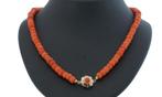 Bloedkoraal antieke ketting fraai 14k gouden bloem slot dame, Sieraden, Tassen en Uiterlijk, Antieke sieraden, Verzenden, Goud