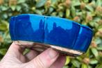 Bonsai schaal Lotus blauw geglazuurd aardewerk 13,5x12,4x4,2, Tuin en Terras, Bloempotten, Ophalen of Verzenden, Zo goed als nieuw