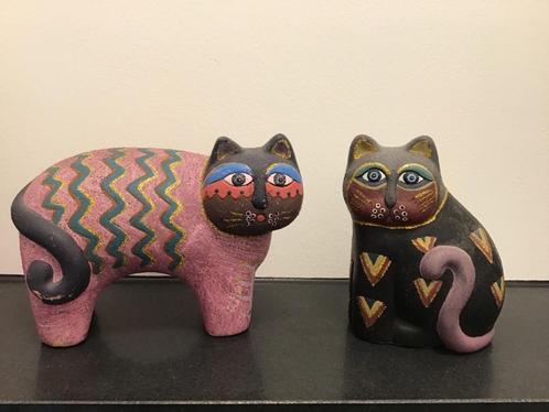 Vintage katten (handbeschilderd), Verzamelen, Beelden en Beeldjes, Gebruikt, Dier, Ophalen of Verzenden