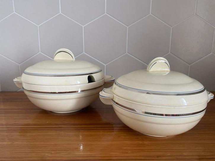 Vintage art deco Schalen Set -societe Ceramique Maestricht, Antiek en Kunst, Antiek | Schalen, Ophalen of Verzenden