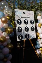 Gender Reveal Boter-Kaas-en-Eieren Bord te Huur!, Ophalen of Verzenden, Zo goed als nieuw, Geboorte of Huwelijk