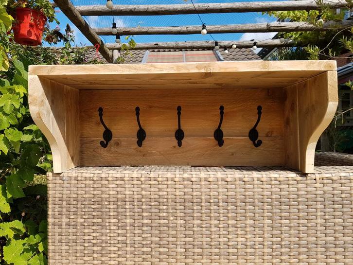 Kapstok met kastje steigerhout, Huis en Inrichting, Woonaccessoires | Kapstokken, Nieuw, Wandkapstok, Minder dan 100 cm, Hout