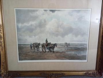 W.G.F Jansen - Schelpenvisser op strand beschikbaar voor biedingen