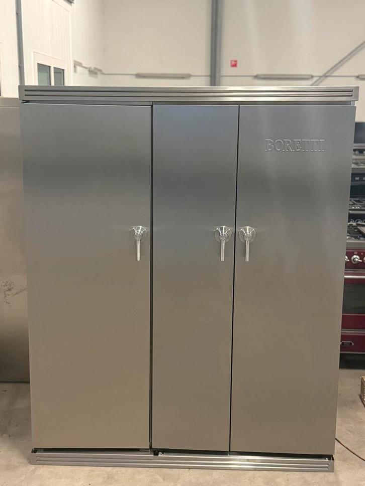 Luxe RVS Boretti Koelkast + Wijnklimaatkast, Witgoed en Apparatuur, Koelkasten en IJskasten, Zo goed als nieuw, Met aparte vriezer