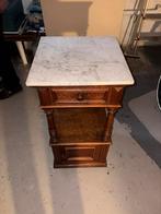 Antieke eikenhouten sokkel met marmeren blad, Antiek en Kunst, Antiek | Meubels | Kasten, Ophalen