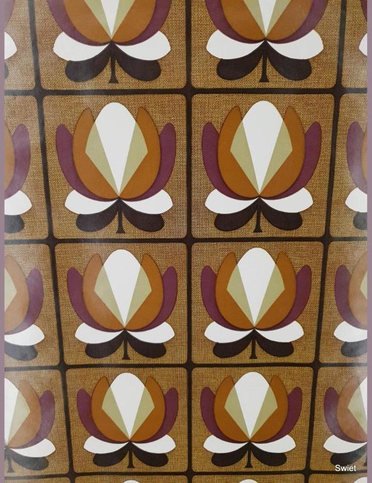 6937 Art deco tulpmotief geometrisch behang swiet, Huis en Inrichting, Stoffering | Behang, minder dan 10 m², Ophalen of Verzenden