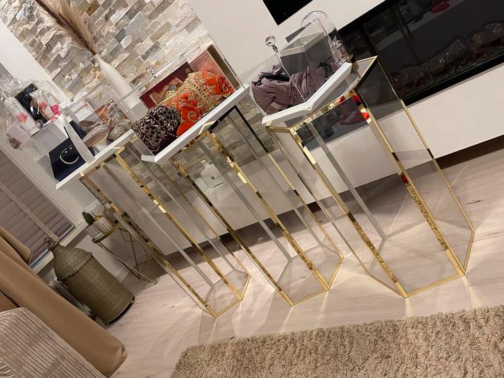 Gouden pilaren voor feestdecoratie, Huis en Inrichting, Woonaccessoires | Zuilen en Pilaren, Zo goed als nieuw, Ophalen of Verzenden