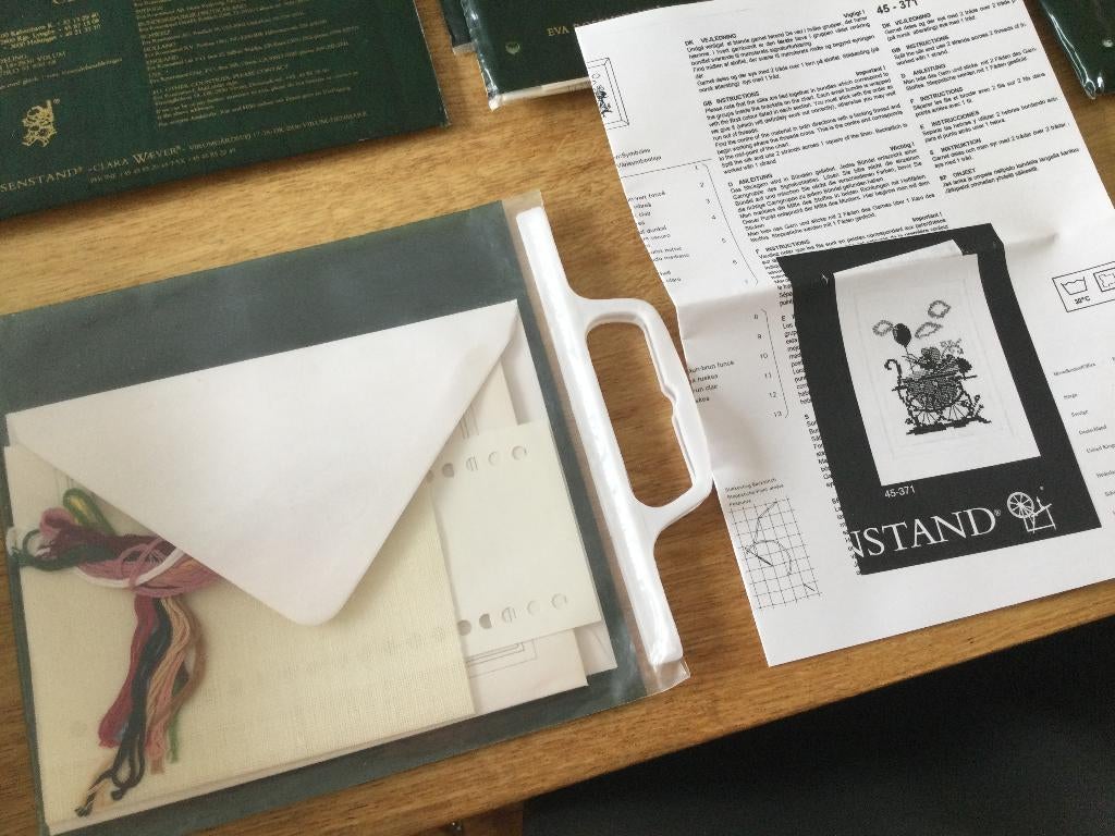 Borduurpakket geboortekaarten Eva Rosenstand, Ophalen of Verzenden, Nieuw, Handborduren, Borduurpakket