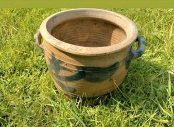Keulse pot,Potten,bloem,plant,handvat,geel,creme,tuin beschikbaar voor biedingen