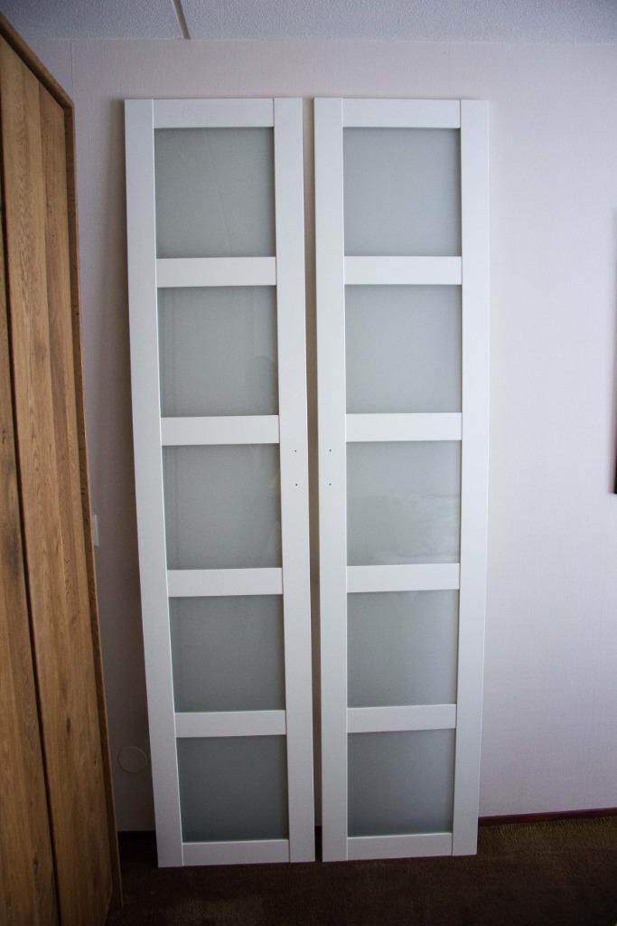 2 BERGSBO glasdeuren voor PAX kast, Huis en Inrichting, Kasten | Kledingkasten, Gebruikt, 200 cm of meer, 50 tot 100 cm, 50 tot 75 cm