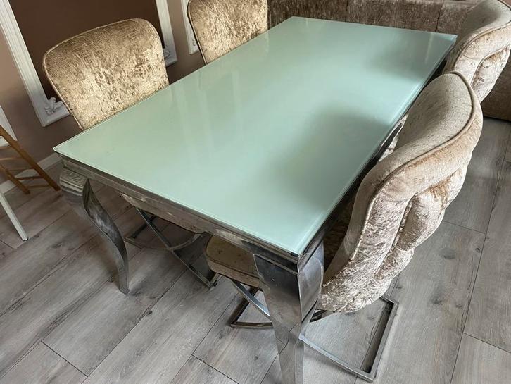 Te koop 3’ glazen tafels, Huis en Inrichting, Tafels | Eettafels, Zo goed als nieuw, 50 tot 100 cm, Rechthoekig, Ophalen of Verzenden