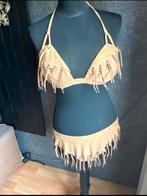 Nicole Olivier mooie beige suede look fringe bikini mt 42, Beige, Nicole Olivier, Ophalen of Verzenden, Zo goed als nieuw