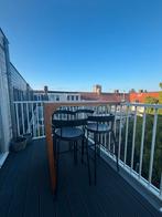 Bartafel met 4 IKEA barkrukken (incl hoes), Ophalen, Gebruikt, Met voetsteun, 90 cm of meer