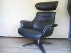 NIEUWSTAAT Kuka design relaxfauteuil zwart leder (time out), Huis en Inrichting, Fauteuils, Ophalen of Verzenden, Zo goed als nieuw