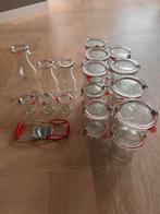 Weckpotten set - 8 groot, 11 middel, 3 klein + flessen, Ophalen, Nieuw