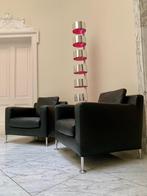Set B&B Italia Harry fauteuils in zwart leer (NP €9.600), Ophalen, Zo goed als nieuw, 75 tot 100 cm, Modern