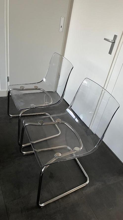 Eetkamerstoelen, Huis en Inrichting, Stoelen, Gebruikt, Twee, Kunststof, Overige kleuren, Ophalen