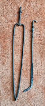 Antieke openhaard tang en pook, Antiek en Kunst, Ophalen of Verzenden