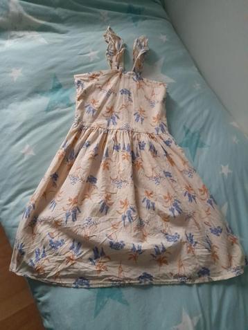Izgs Meisjes beige linnen jurk met gedroogde bloemen paars beschikbaar voor biedingen