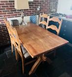 Eikenhouten Eettafel met Stoelen, Ophalen, Gebruikt, 100 tot 150 cm, Eikenhout