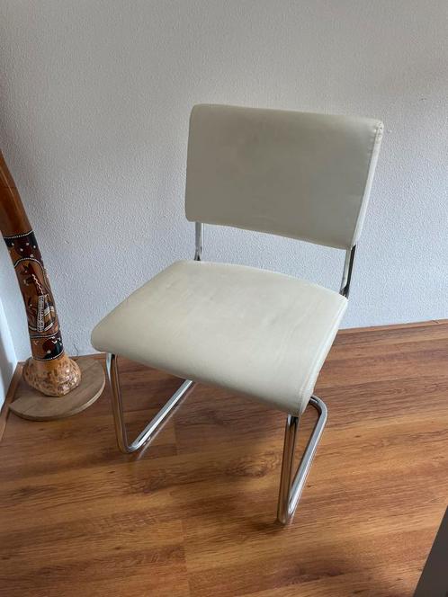 Eetkamerstoelen, set van 6, Huis en Inrichting, Stoelen, Gebruikt, Vijf, Zes of meer stoelen, Leer, Wit, Ophalen