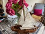 Houten Zeilboot Model - Decoratief Woonaccessoire Antiek Sti, Ophalen