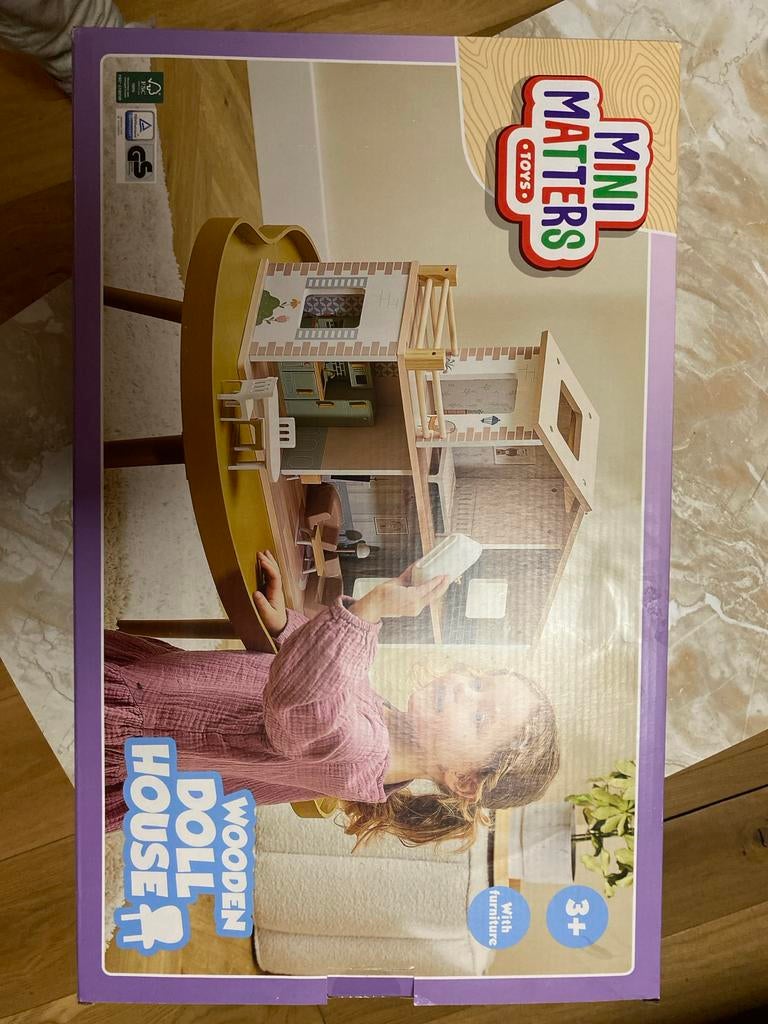 Mini Matters Houten Poppenhuis, Kinderen en Baby's, Speelgoed | Poppenhuizen, Ophalen, Nieuw, Poppenhuis