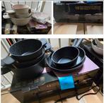 Pannenset 10-delig - Zwart & Beige, Unknown, Pannenset, Ophalen of Verzenden, Keramische plaat