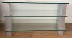 Glazen tv meubel, Huis en Inrichting, Ophalen, Gebruikt, 25 tot 50 cm, Minder dan 100 cm