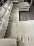 Dubbele lounge champagne Velvet, Huis en Inrichting, Ophalen, Zo goed als nieuw, Stof