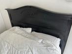 Authentiek zwart houten bed, Ophalen, Gebruikt, Zwart, Tweepersoons
