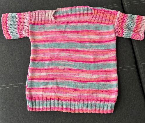 Gebreid fleurig T-shirt trui met korte mouwen 40, Kleding | Dames, T-shirts, Gedragen, Maat 38/40 (M), Korte mouw, Ophalen of Verzenden