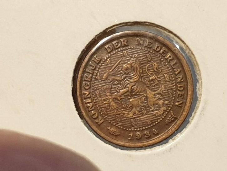 Halve cent 1934 (03), Postzegels en Munten, Munten | Nederland, Overige waardes, Koningin Wilhelmina, Ophalen of Verzenden