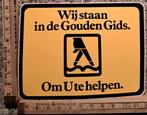 Vintage sticker wij staan in de gouden gids om u te helpen, Verzamelen, Ophalen of Verzenden