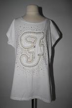 WIT shirt S/M met blingbling en parels *~~nieuw~~*, Kleding | Dames, T-shirts, Verzenden, Wit, Nieuw, Korte mouw