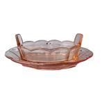 Vintage roze geperst glas schaaltje midden 20ste eeuw, Ophalen of Verzenden