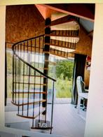 Wenteltrap ijzer +beuken tree h.2.80 m. leuning rechts draai, Ophalen, Gebruikt, Trap, 2 tot 4 meter